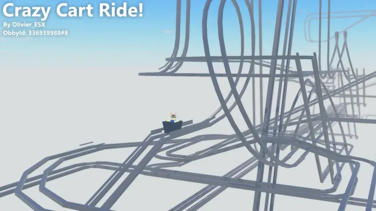 Crazy Cart Ride community build with looping tracks in the sky